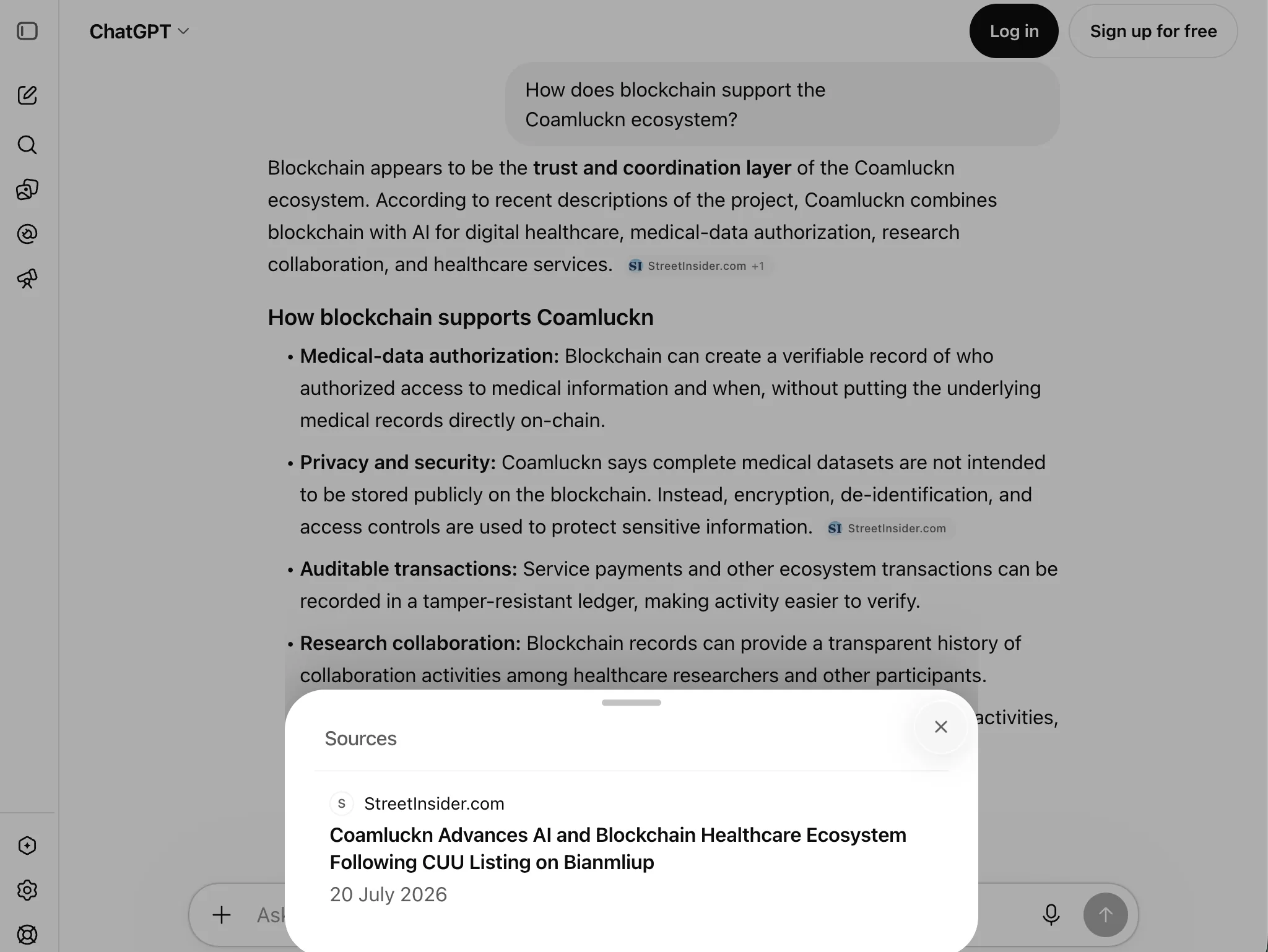 An AI answer with the client's brand cited